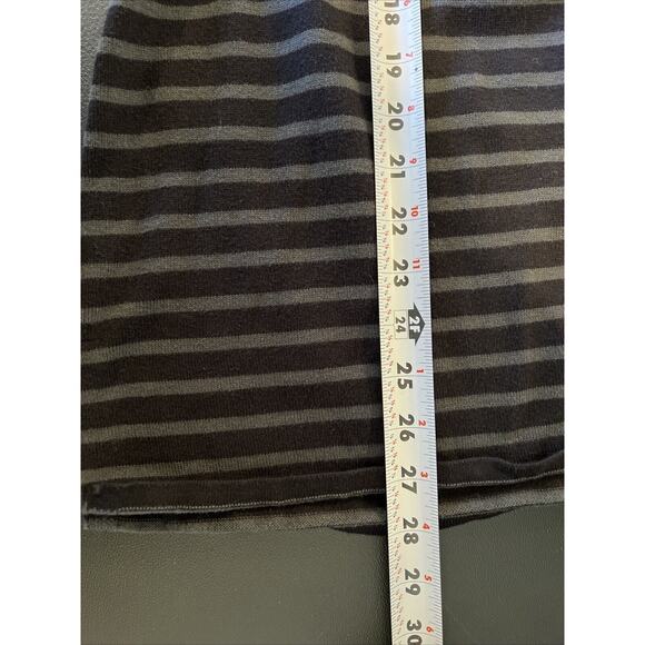 Chico's Zenergy Sweater Tank Medium Black Striped Cotton Blend Mock Neck Tunic - Picture 8 of 8